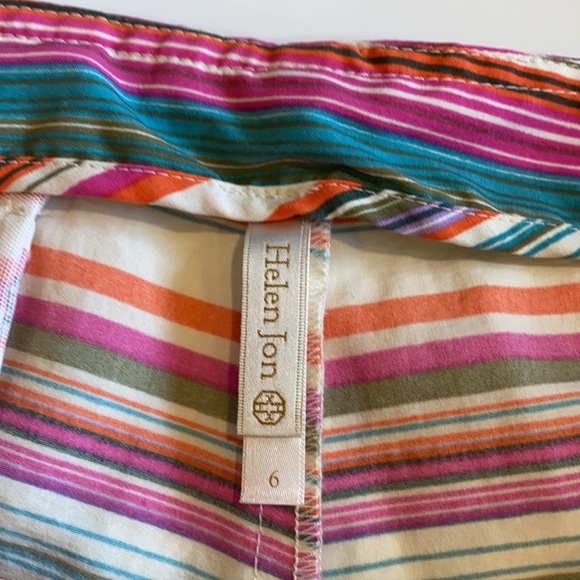 Helen Jon Striped Beach Shorts SZ 6 - Picture 2 of 5